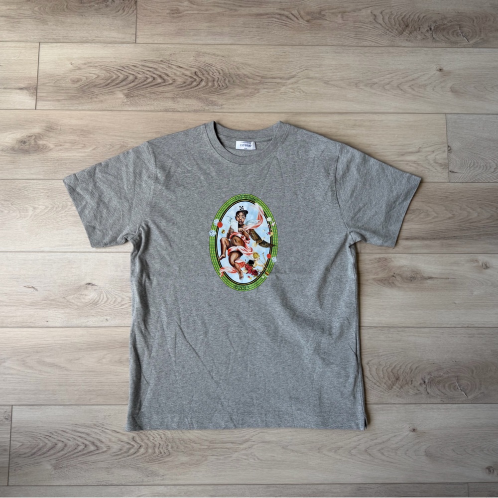 Off-White 2013 Cherub Graphic T-Shirt Gray Size Medium Designer Streetwear Tee